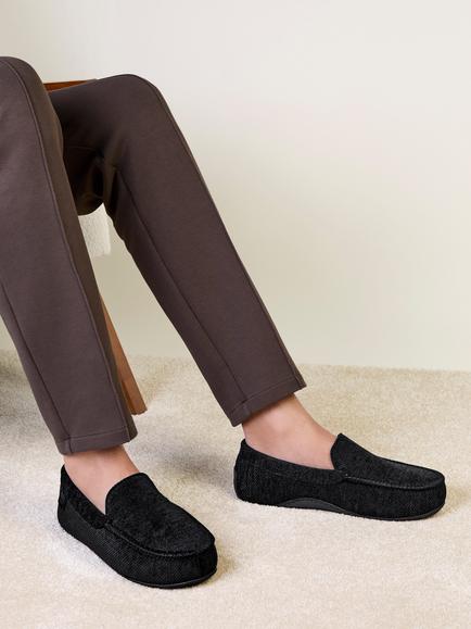 totes Men's Isotoner Soft Cord Moccasin Slippers - view 2, Black