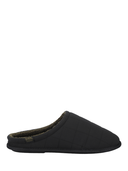totes Isotoner Men's Quilted Mule Slippers, Black