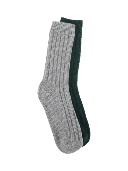 totes Thermal Boot Socks, Pack of 2, Green/Grey, Green/Grey