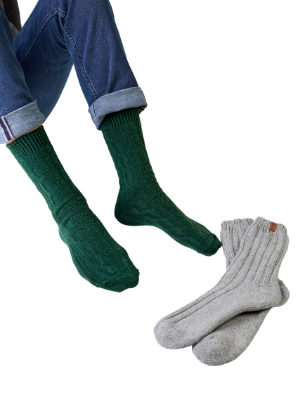 totes Thermal Boot Socks, Pack of 2, Green/Grey - view 2, Green/Grey
