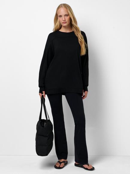 Sweaty Betty Boxy Fit Cotton Blend Sweatshirt, Black - view 2, Black