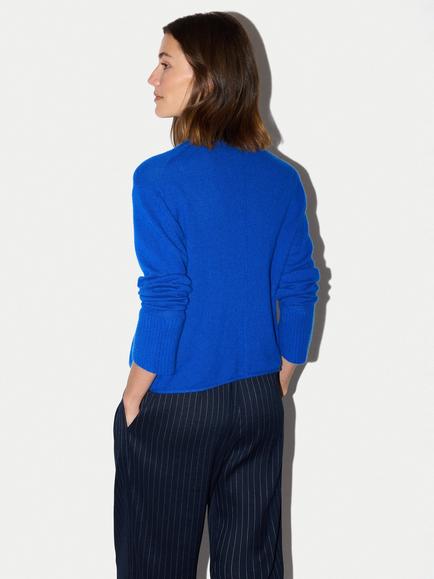 Jigsaw Eldon Cloud Cashmere Jumper, Blue - view 2, Blue