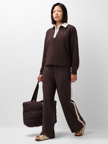 Sweaty Betty Cotton Rich Rugby Shirt, Espresso Brown - view 2, Espresso Brown