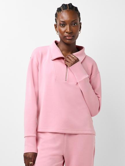 Sweaty Betty Sand Wash Half Zip Top, Deco Pink, Deco Pink