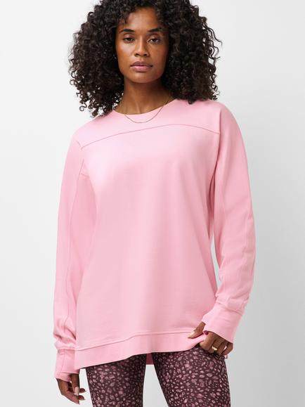 Sweaty Betty Boxy Fit Cotton Blend Sweatshirt, Deco Pink, Deco Pink