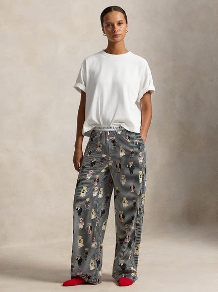 Ralph Lauren Iconic Oxford Bear Pyjama Bottoms, Winter/Multi, Winter/Multi
