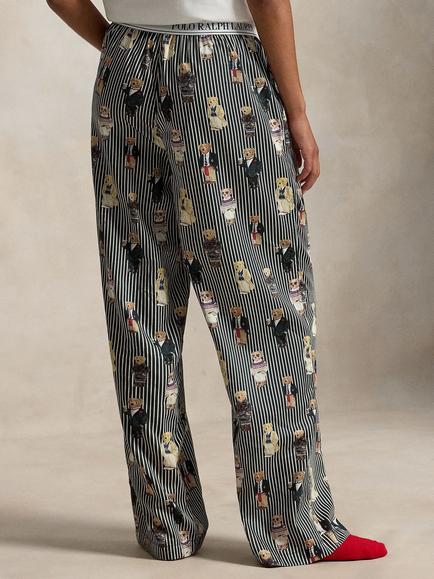 Ralph Lauren Iconic Oxford Bear Pyjama Bottoms, Winter/Multi - view 2, Winter/Multi