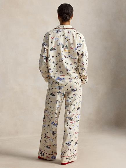Ralph Lauren Madison Ski Slopes Flannel Pyjama Set, Multi - view 2, Multi