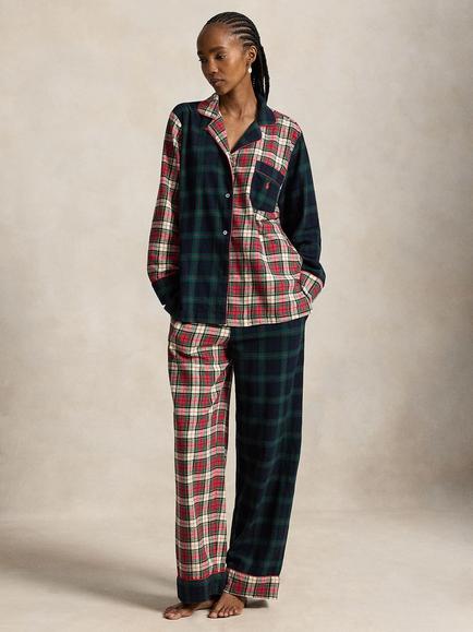 Ralph Lauren Madison Black Watch Flannel Pyjamas, Multi, Multi