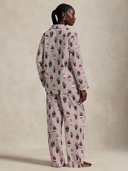 Ralph Lauren Madison All Over Bear Pyjama Set, Red/Multi - view 2, Red/Multi