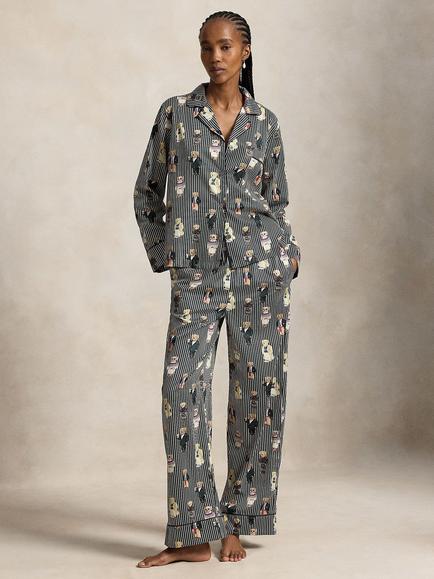 Ralph Lauren Madison Winter Bear Pyjama Set, Winter/Multi, Winter/Multi