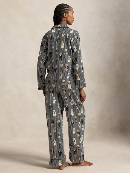 Ralph Lauren Madison Winter Bear Pyjama Set, Winter/Multi - view 2, Winter/Multi