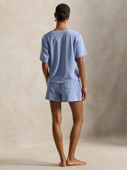 Ralph Lauren Oxford Knit Shorty Pyjama Set, Ultramarine - view 2, Ultramarine