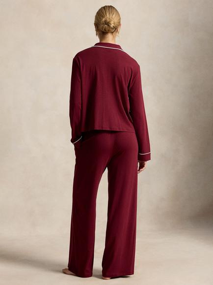 Ralph Lauren Essentials Long Pyjama Set, Zinfandel - view 2, Zinfandel
