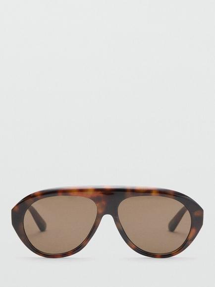 Mango Sunshield Aviator Sunglasses, Chocolate, Chocolate