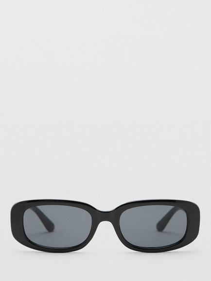 Mango Rectangular Frame Sunglasses, Black