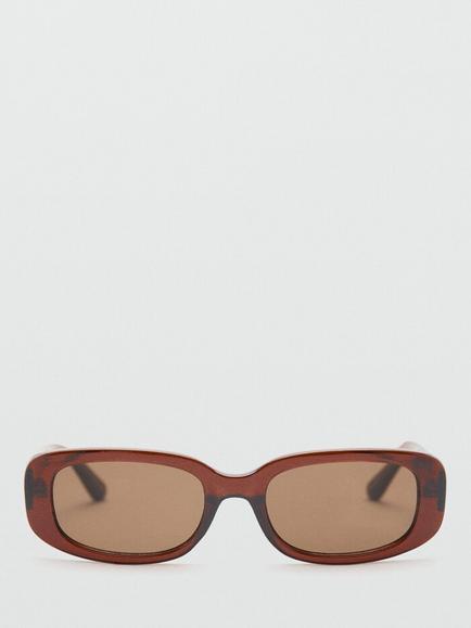 Mango Rectangular Frame Sunglasses, Brown
