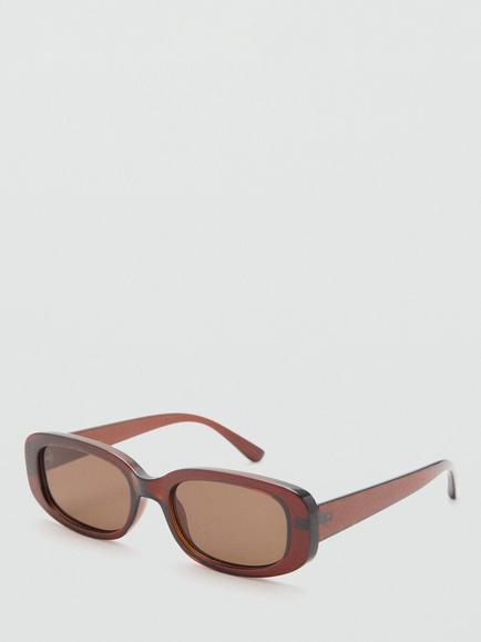 Mango Rectangular Frame Sunglasses - view 2, Brown