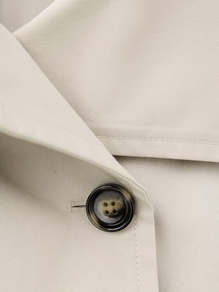 Mango Cropped Double-Breasted Belted Jacket, Stone - view 2, Stone