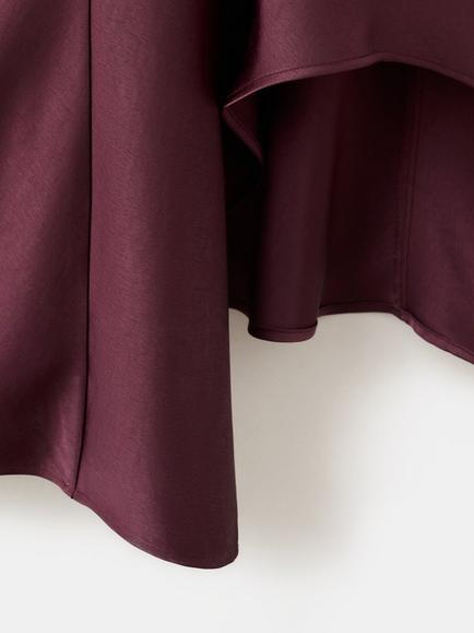 Mango Mery Asymmetric Neck Draped Midi Dress, Wine - view 2, Wine