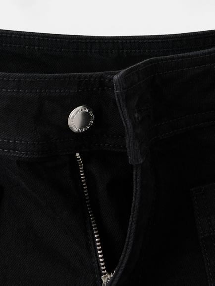 Mango High Waisted Wide Leg Jeans, Black Denim - view 2, Black Denim