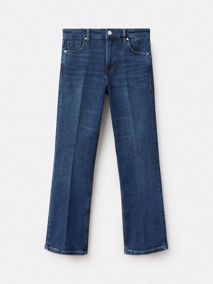 Mango Mid Rise Straight Leg Jeans, Dark Denim, Dark Denim