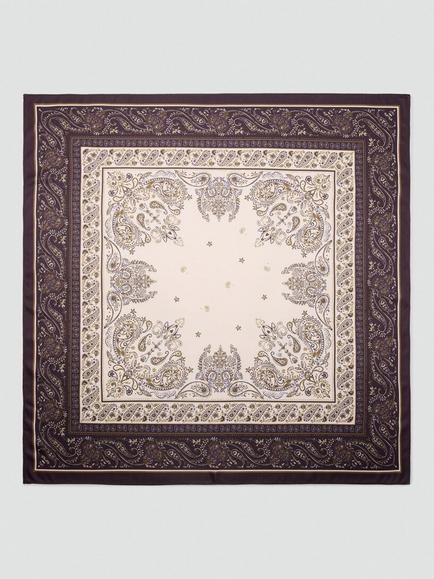 Mango Paisley Print Lightweight Square Scarf, Bordeaux, Bordeaux
