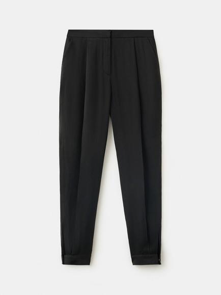 Mango Syd Mid Rise Pleated Ankle Trousers, Black, Black
