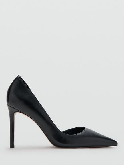 Mango Asymmetric Patent Court Shoes, Black