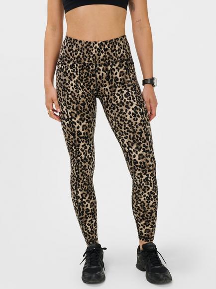 Sweaty Betty Animal Print Power 7/8 Piping Workout Leggings, Brown, Brown
