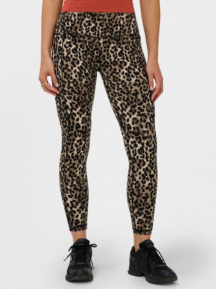 Sweaty Betty Animal Print Power 7/8 Piping Workout Leggings, Brown, Brown