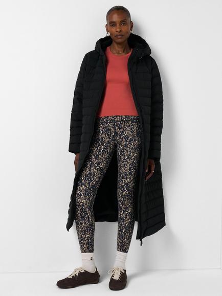 Sweaty Betty Nimbus Lightweight Longline Hooded Puffer Coat, Black, Black