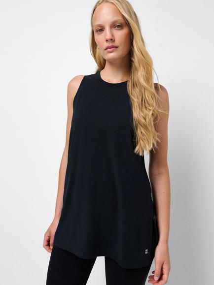 Sweaty Betty Longline Yoga Vest, Black, Black