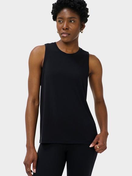 Sweaty Betty Crew Neck Yoga Vest, Black, Black