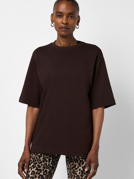 Sweaty Betty Cotton Blend Short Sleeve Boxy T-Shirt, Espresso Brown, Espresso Brown