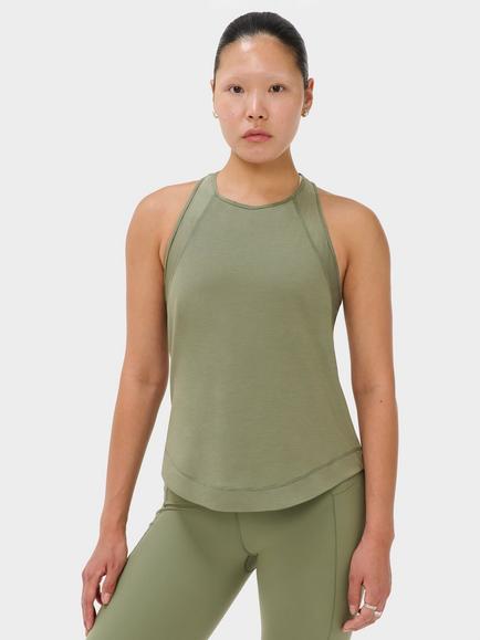 Sweaty Betty Crew Neck Racer Back Running Vest, Brackengreen, Brackengreen