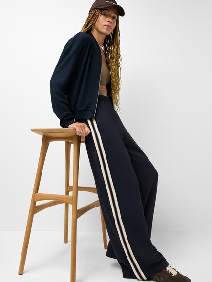 Sweaty Betty Linear Striped Twill Trousers - view 2, Navy/Brown