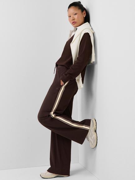 Sweaty Betty Explorer Side Stripe Wide Leg Trousers, Espresso Brown - view 2, Espresso Brown