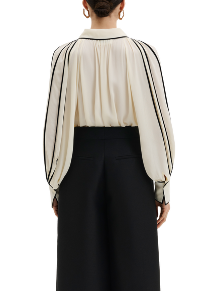 Malina Bea Viscose Long Sleeve Top, Vanilla - view 2, Vanilla