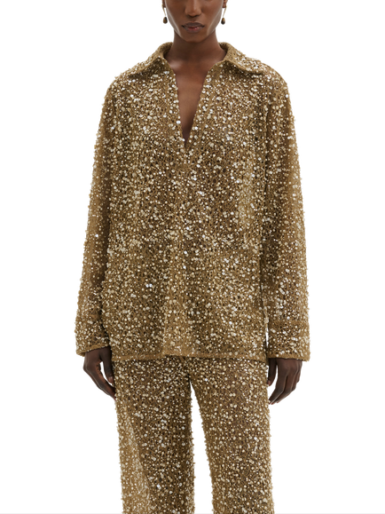 Malina Philippa Embellishment Long Sleeve Top, Camel, Camel