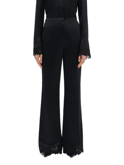 Malina Marine High Waist Flared Leg Trousers, Black, Black