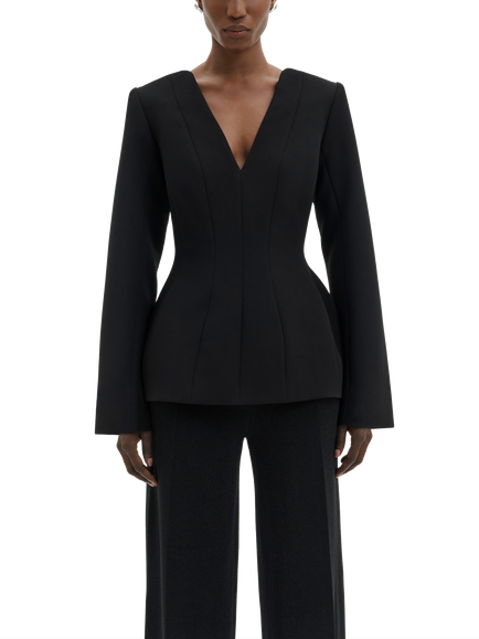 Malina Ninni V-Neck Peplum, Black, Black
