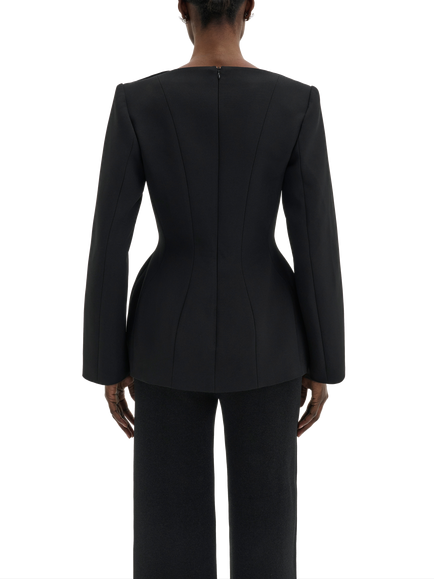 Malina Ninni V-Neck Peplum, Black - view 2, Black