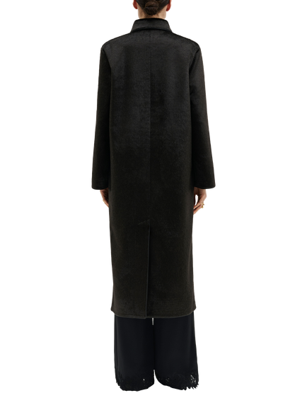 Malina Phoebe Long Faux Fur Overcoat, Black - view 2, Black