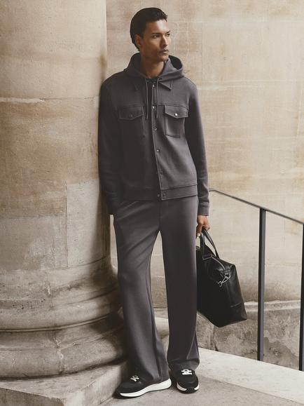 Reiss Rivo Straight Leg Joggers, Charcoal Grey - view 2, Charcoal Grey