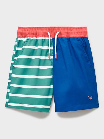 Crew Clothing Kids' Stripe Colour-Block Swim Shorts, Multi, Multi
