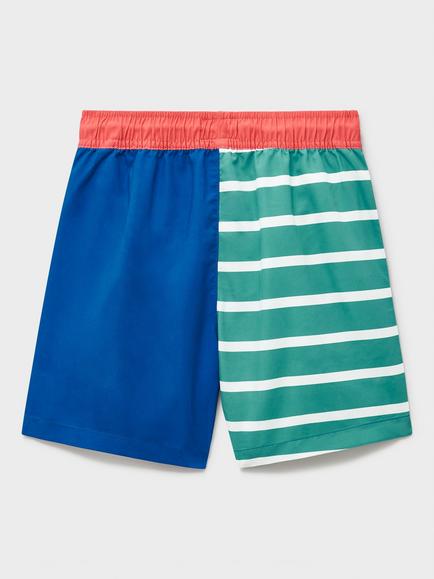 Crew Clothing Kids' Stripe Colour-Block Swim Shorts, Multi - view 2, Multi