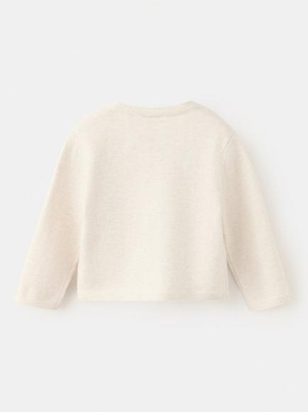 Mango Baby Cropped Crewneck Knit Cardigan - view 2, Sand