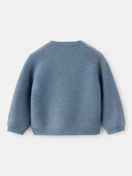 Mango Baby Button-Shoulder Knit Sweater, Blue - view 2, Blue