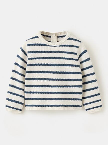 Mango Baby Knit Crewneck Sweater, Sand, Sand